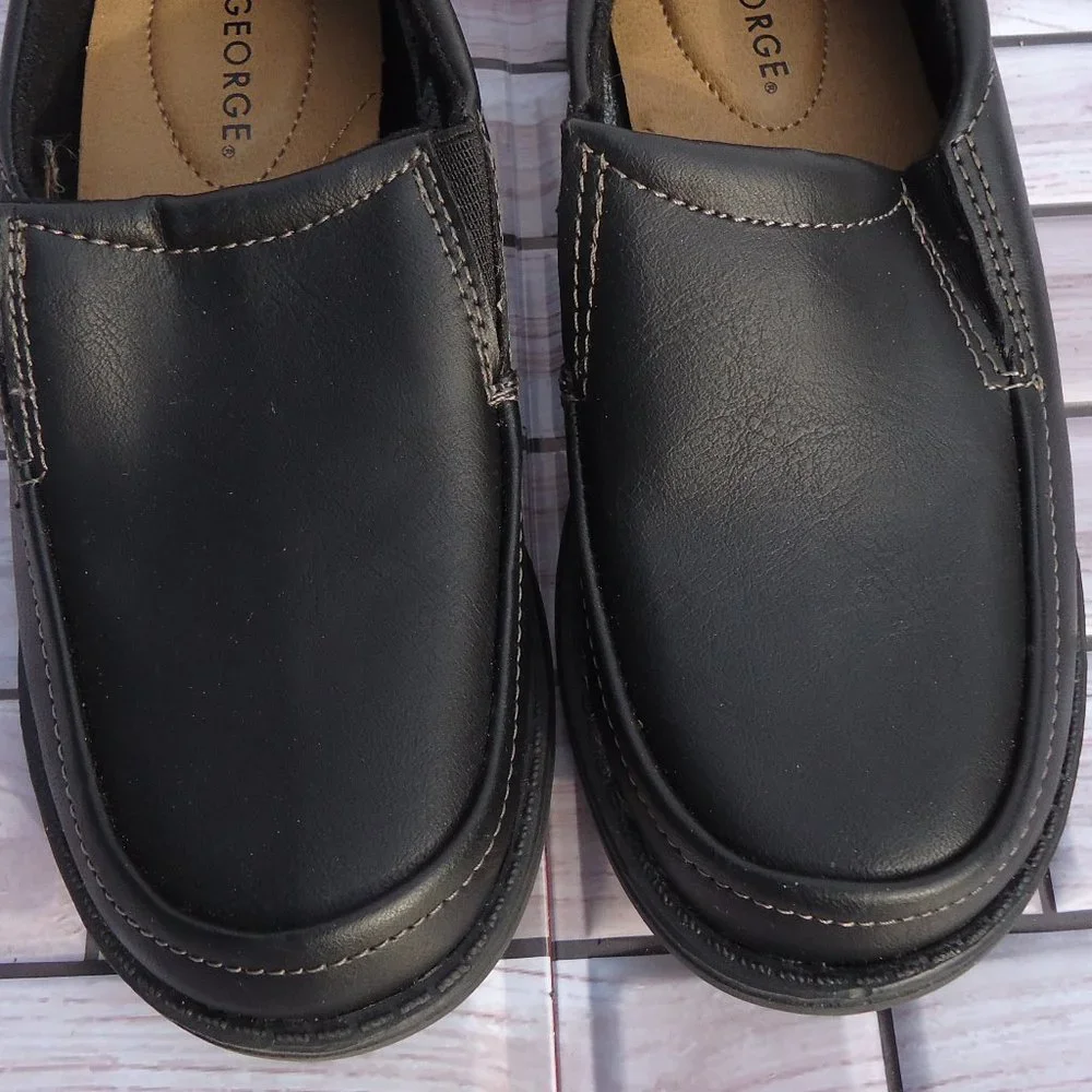 NWT. SIZE 13. George black slip-on formal /dress shoes.